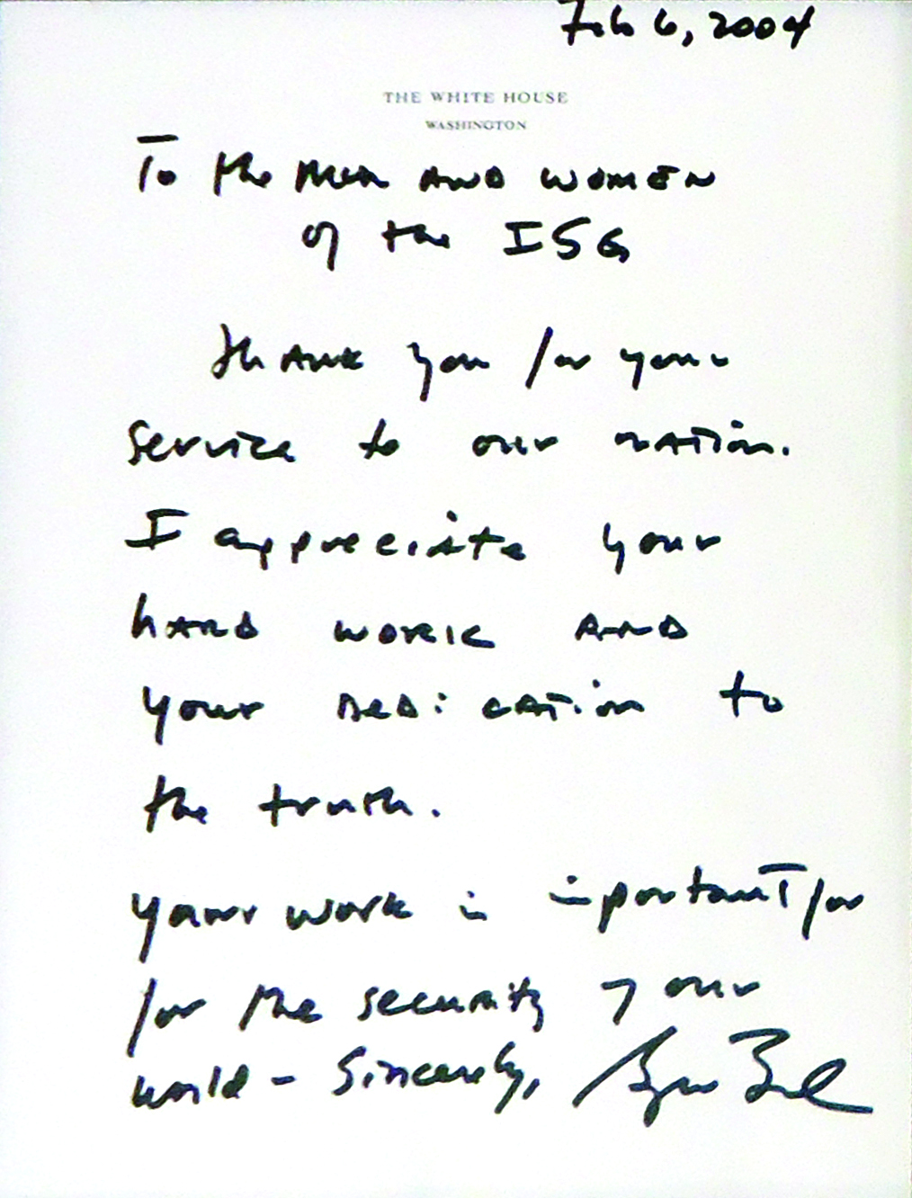 Bush Letter